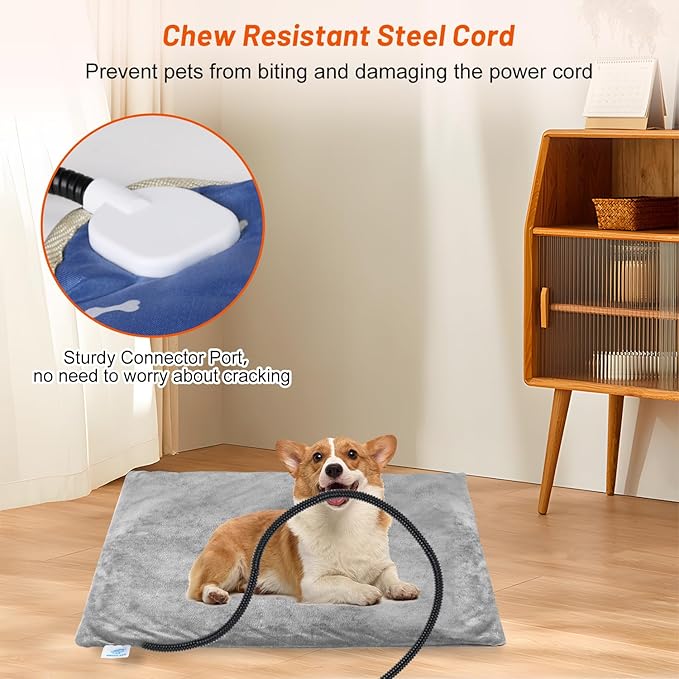 Pet Heating Pad for Cats Dogs, Electric Cat Heating Pad Indoor with Timer, 9 Level Temperature Dog Heating Pad Waterproof Heated Dog Pad Mat for Puppy Dog Cat (35" x 24")