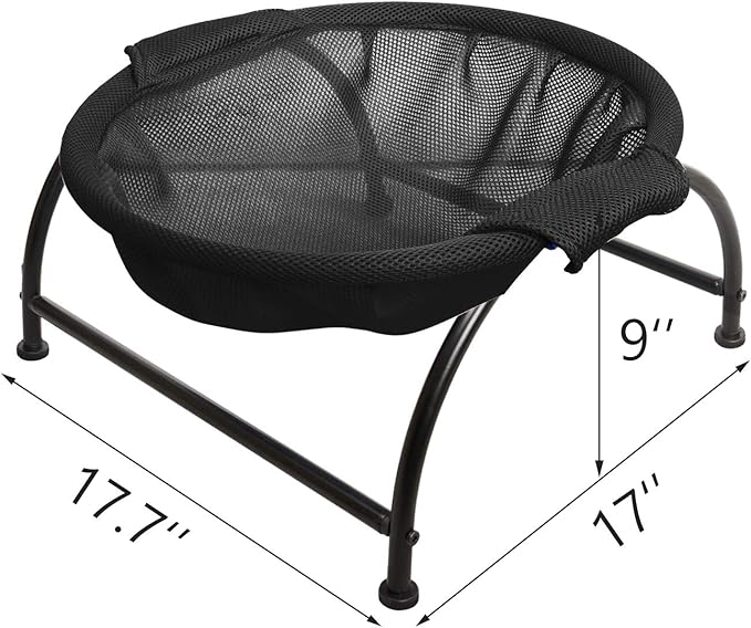 MW Cat Bed Dog/Pet Hammock Bed Free-Standing Cat Sleeping Cat Supplies Pet Supplies Wash Stable & Breathable Indoors Outdoors (Black)