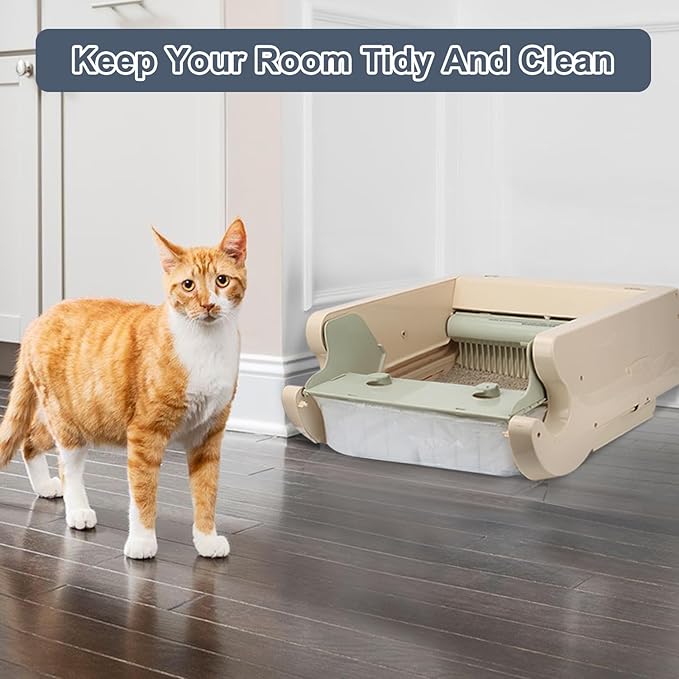 80PCS Cat Litter Liners Bags Compatible with LitterMaid/Nature's Miracle Waste Receptacles - Disposable Refill Bags with Handles