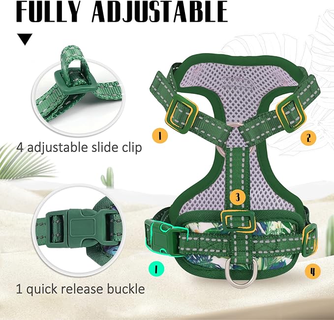 Supet Cat Harness and Leash Escape Proof for Walking, Adjustable Cat Vest Harness and Leash Set for Large and Small Kittens Dogs