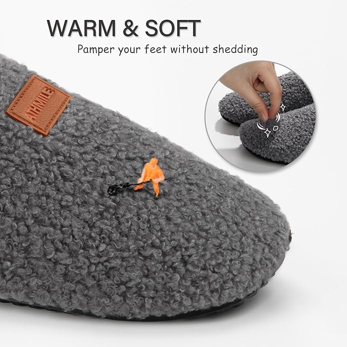 ATHMILE House Slippers for Women Men Indoor Barefoot Slippers Socks Furry Slip on House Shoes Cozy Comfy Slippers for Home Bedroom Travel Yoga