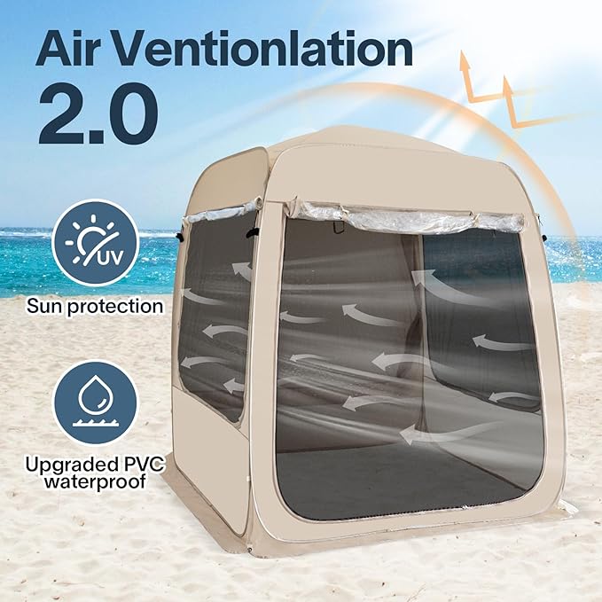 Alvantor Screen House Gazebo, 6-10-15 Person Pop Up Igloo Screened Canopy Tent with Mosquito Netting Sides, Instant UV Resistant Sun Shelter for Garden, Patio, Backyard