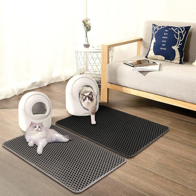 30" x 24" Large Honeycomb Cat Litter Mat Enhance Your Cat's Litter Experience : Effortlessly traps litter, Durable, Waterproof, and Anti-slip, Perfect companion for litter box
