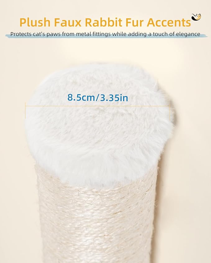 Cat Wall Scratcher, 2-Pack, 34" Sisal Cat Scratching Post, Wall Mounted Cat Furniture for Indoor Cats