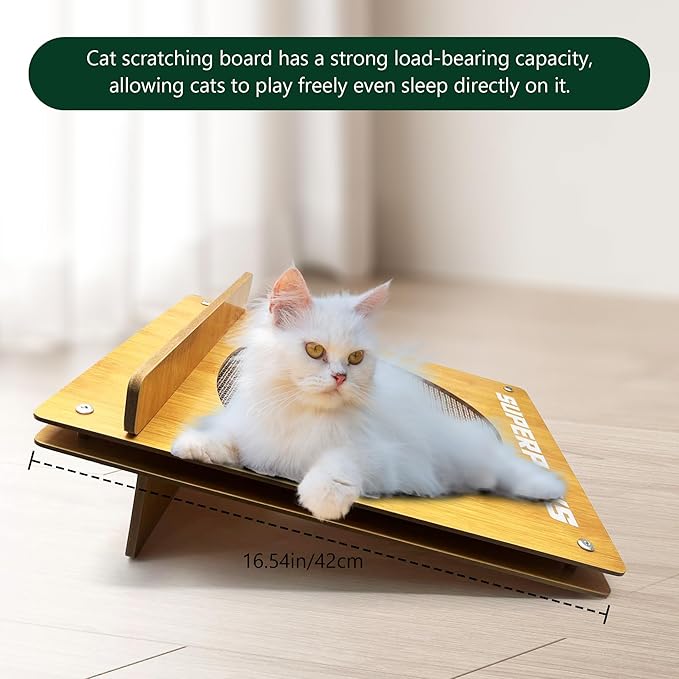 Cat Scratching Board, Easel-Shaped Corrugate Cat Scratcher for Indoor Cats, Cat Scratch Pad with Premium Scratch Textures Design, Cardboard Cat Scratcher with Double-Sided Usability (Oval)