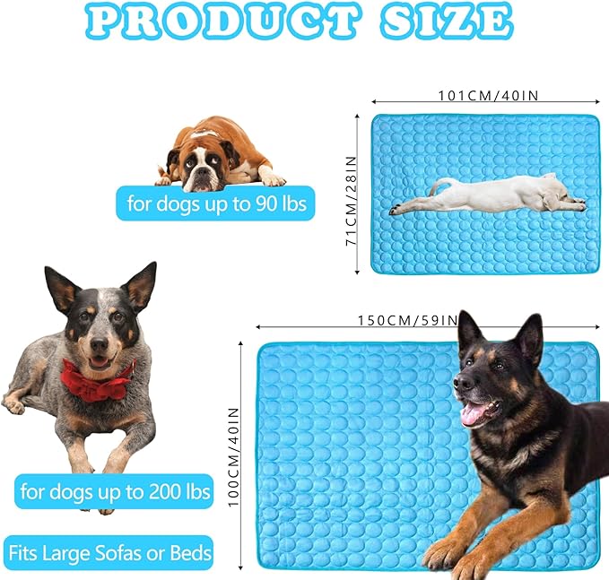 Dog Cooling Mat, Cooling Bed for Dogs Easy Washable Cooling Pad for Dog for All Types of Pets and is Perfect for Both Indoor and Outdoor Use, Including Car Seats 40" x 28"