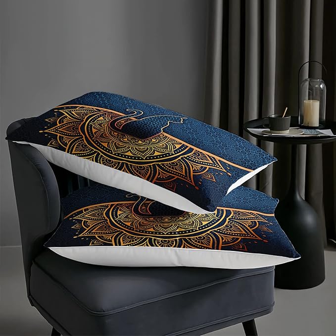 AILONEN Bohemian Cat Comforter Set Queen Size, Blue Black Texture Cat Bedding Set,Boho Duvet Set for Kids Boys Girls Adults Room Decor 3Pcs (1 Comforter + 2 Pillowcases)