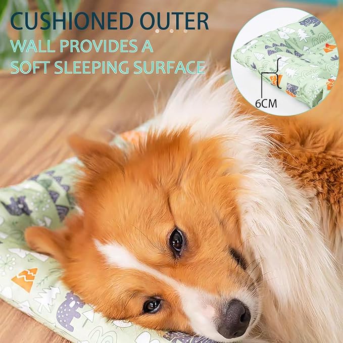 Cat Dog Pet Cooling Mat Cushion Pad Bed Summer Cool Down Comfortable Soft for Pets and Adults (Square Forest, Small)…