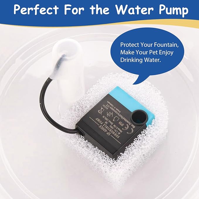 15 Count Cat Water Fountain Replacement Foam Filters Compatible with PetSafe Drinkwell Ceramic and Stainless Steel Pet Fountains, Pet Fountain Filter Replacement For Water Dispensers For Dog Cat