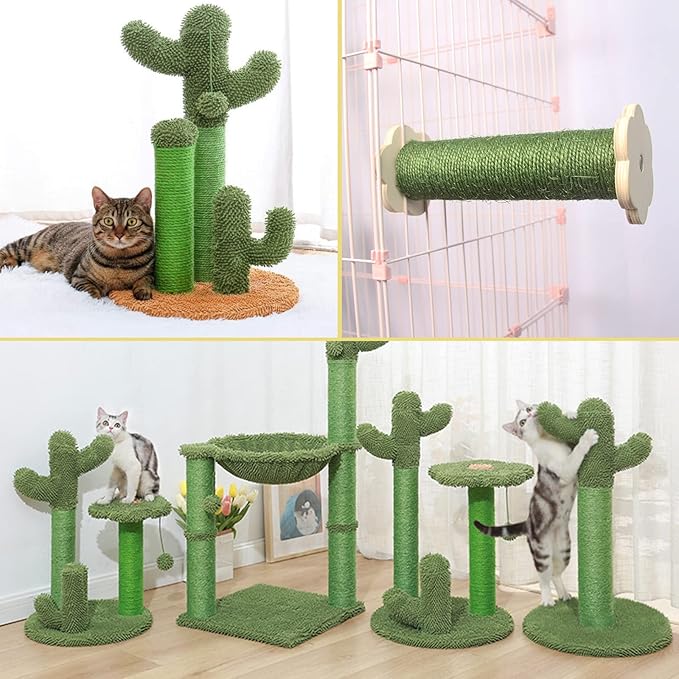 12 Inch Cat Scratching Posts Jute Rope Replacement Refill Accessories for Cats Tower Kittens Scratch Pole Perch Interactive Toys Carpeted Furniture Scratching Tree Indoor Wall 2 Pack, Green