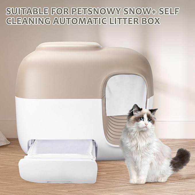 100 Pcs Cat Litter Liner Bags for PetSnowy Snow+ Cat Litter Box, Self-Sealing Waste Drawer Bags for Automatic Cat Litter Box