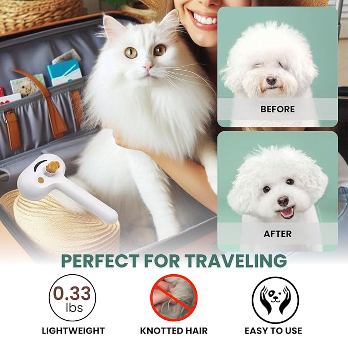 2025 Pet Grooming Brush with Spray for Cats & Dogs; Water/Mist/Steam Brush for Cat & Dog; 4in1: Self Cleaning, Anti Static Shedding Spray Comb, Hair Removal, Misting Indoor Steamy Grooming Brush