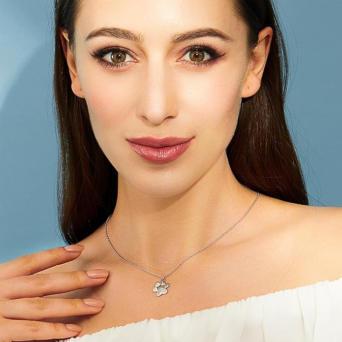 925 Sterling Silver Dog Paw Cat Panda Necklace for Women Cute Dainty Animal Pendant Necklace Gifts for Cat Mom Animals Lover…