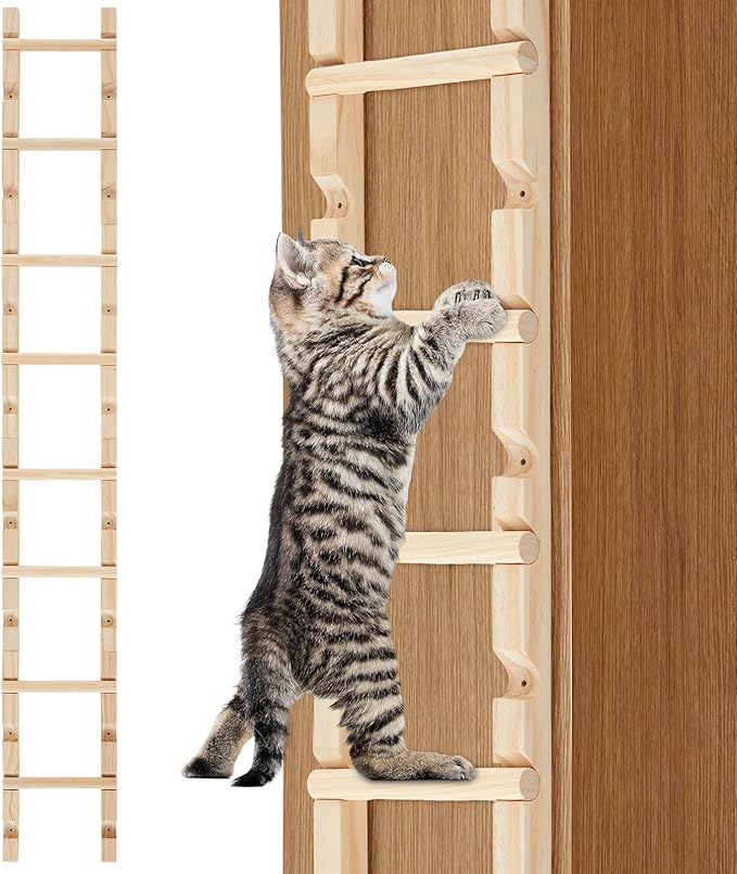 4 Pcs Cat Ladders, Cat Climbing Stairs, Cat Climbing Steps Cat Wall Shelves Height(13.7-55 Inches), Cat Climbing Frame Cat Tree Supplies Cabinets Climbing Pole Furniture for Indoor Cats