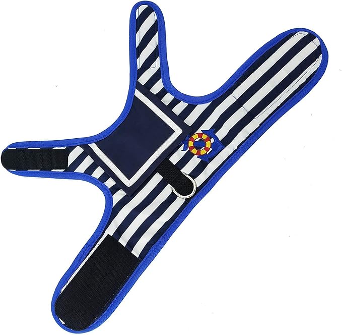 Cat Harness and Leash for Walking Escape Proof, Adjustable Cat Vest Harness, Padded Stylish Cat Walking Jackets, Sailor Suit Navy, Medium