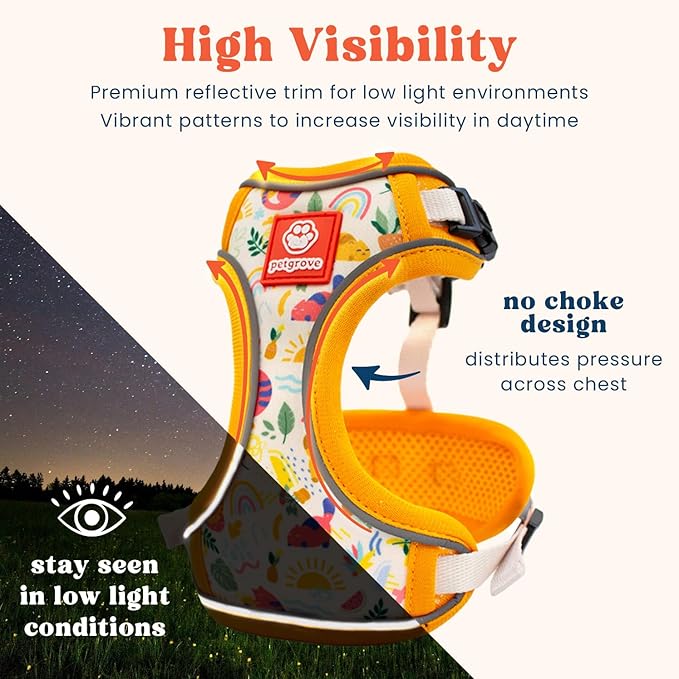 Cat Harness and Leash Set for Walking, Escape Proof Vest Harnesses for Cats, Breathable Mesh with Reflective Strips - (Modern Cat), Small