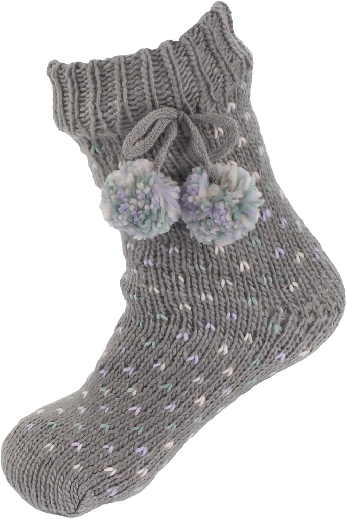 BambooMN Extra Thick Cozy Fuzzy Animal Thermal Cabin Plush Fleece-lined Knitted Crew Socks