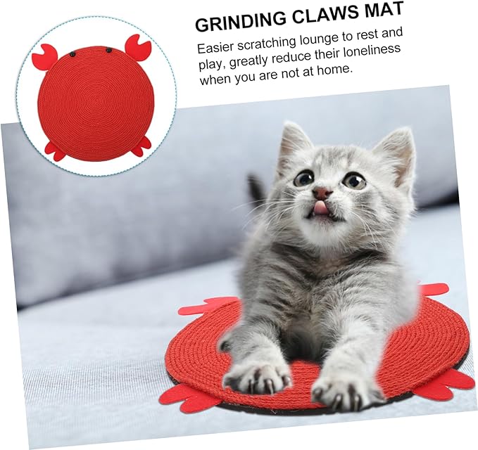 SUPVOX Cat Scratching Post Cat Lounge Pet Pad Kitten Sisal Scratcher Small Cat Toys Sisal Cat Scratcher Cat Grinding Claws Mat Grinding Claws Pad Floor Rugs Red Box Mat Sisal Rope The Cat