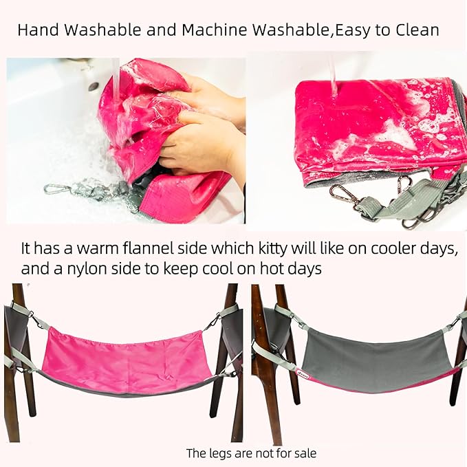 2 Pcs Small Kitty Cat Hammock for Cage,2 Pieces Reversible Cat Hanging Hammock,Cat Hammock Hanging,Washable Soft Outdoor Cat Mat,Waterproof Cooling Kittens Pad for Cats (Large, RedRed)