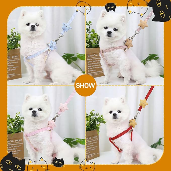 Cat Harness and Leash Set Escape Proof for Small Large Cats, Adjustable Cat Harnesses & Leashes for Walking, Lightweight Kitten Harness for Kittens