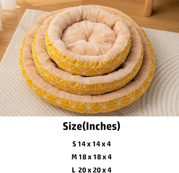 GeRRiT Universal Cat Bed Pet Mat Dog Bed Dog House Pad Round Nest Warm Pet Nest,M(18x18x4)
