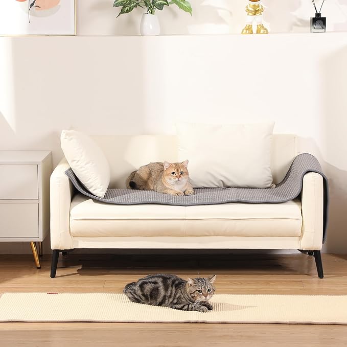 66.93x19.68x0.32 inch Thickened Cat Wall Scratcher Carpet, Cat Climbing Wall, Durable Cat Wall Furniture, Tall Cat Scratching Post, Wall Scratchers for Indoor Cats, Couch Sofa Protector (Brown)