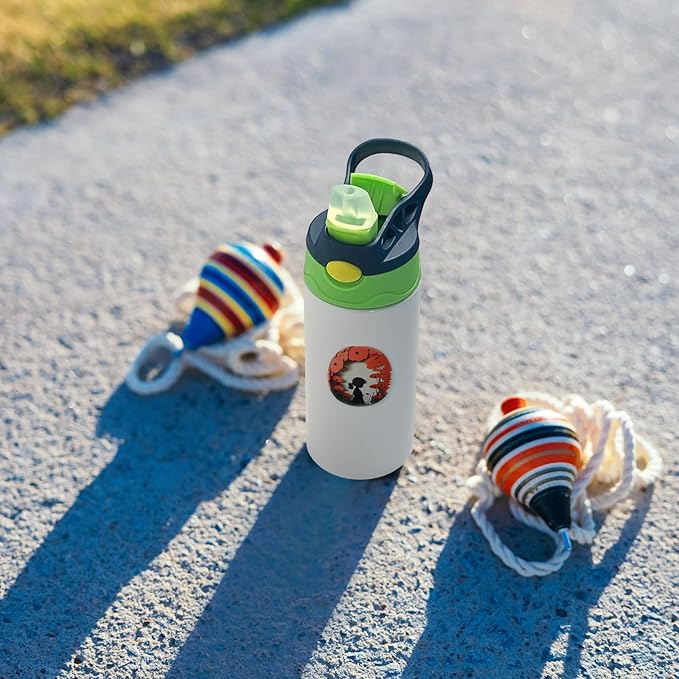 4 Pcs Sublimation Blank Stainless Steel water bottle 12 OZ Straight Stainless Steel Insulated Tumblers Different Color Splash-Proof Lid Shatterproof Water Cup