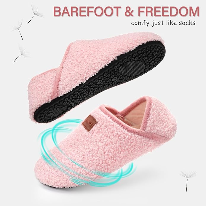 ATHMILE House Slippers for Women Men Indoor Barefoot Slippers Socks Furry Slip on House Shoes Cozy Comfy Slippers for Home Bedroom Travel Yoga
