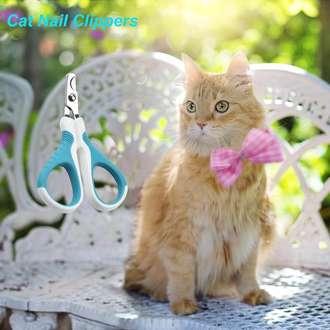 AKIRO Cat Nail Clipper, Cat Claw Trimmers, Pet Nail Clippers for Small Animals, Cat Claw Clippers, Cat Clippers for Nails, Kitten Nail Clipper, with Safety Guard and Sharp Angled Blade