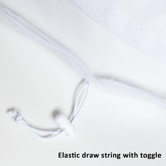 Anvin Mosquito Head Mesh Nets Gnat Face Netting for No See Ums Insects Bugs Gnats Biting Midges from Any Outdoor Activities, Works Over Most Hats Comes with Free Stock Pouches (3pcs, White)