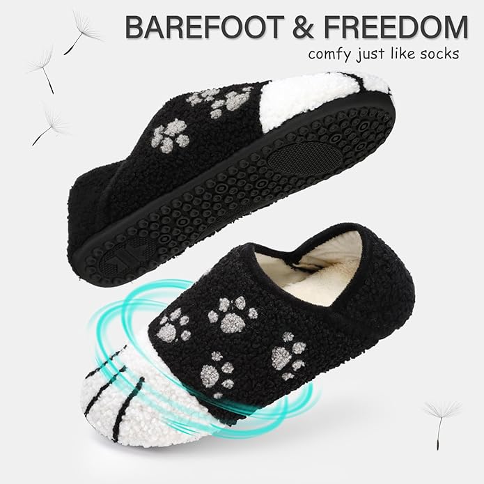 ATHMILE House Slippers for Women Men Indoor Barefoot Slippers Socks Furry Slip on House Shoes Cozy Comfy Slippers for Home Bedroom Travel Yoga