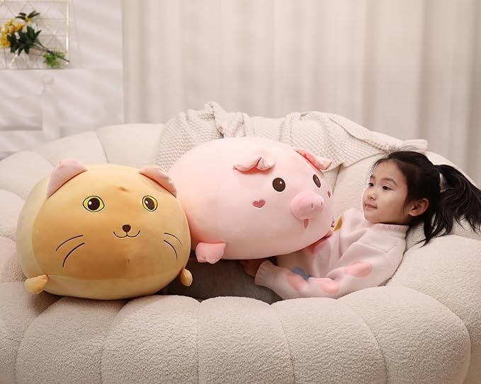 20.5 inch Super Soft Pig Plush Pillow, Adorable Stuffed Animal Toy, Chubby Kawaii Pig Plushie for Boys Girls, Cute Room Decor Fat Animals Pillow, Kids Gifts for Birthday,Valentine,Christmas