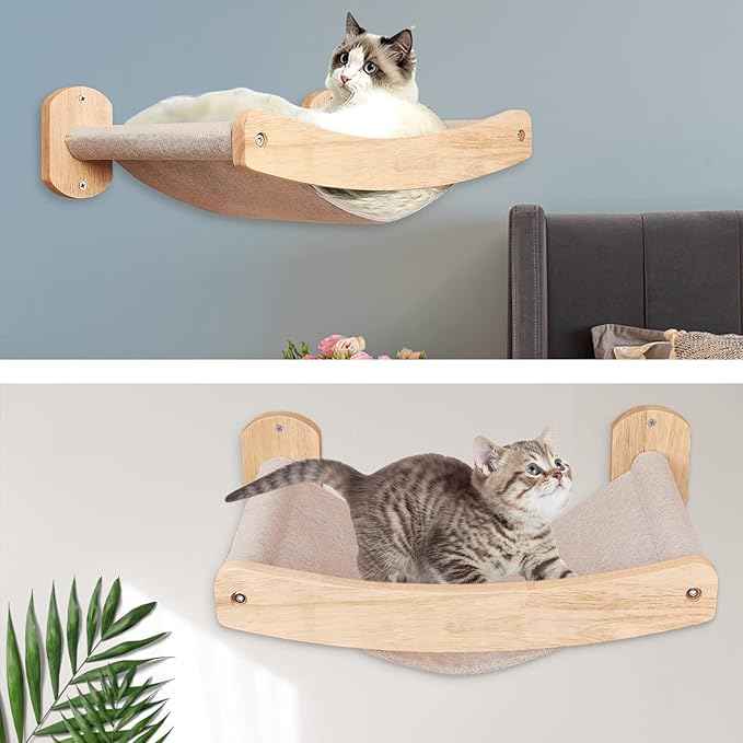Cat Hammocks Shelf for Wall - Indoor Modern Cat Wall Furniture & Beds, Large Cat Floating Shelves and Perches for Wall, Sturdy Soft Cat Wall Bed for Climbing, Playing, Sleeping, Lounging