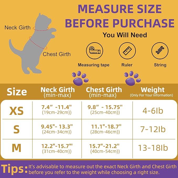 Adjustable Cat Harness and Leash Set for Outdoor Walking, Soft Breathable Mesh Cat Harness with Reflective Strips,Escape Proof Safe Cat Vest Harness, Black (M)