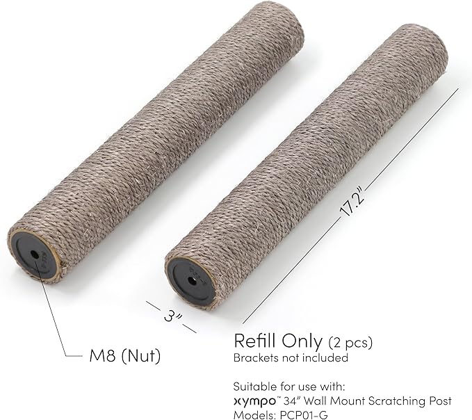 17" Scratching Post Refill (Grey) - 2 Pack (Brackets Not Included)