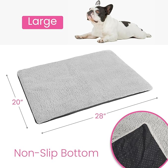 Self Warming Cat Bed, Noiseless Cat Heating Pad, Self Heating Cat Dog Mat, Extra Warm Thermal Pet Pad for Indoor Outdoor Pets with Removable Cover Non-Slip Bottom Washable (Large)