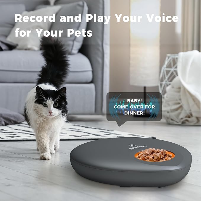 Automatic Wet Food Cat Feeder, Auto Pet Feeder Refrigerated with App Control, 5 Meals Timed Cat WiFi Feeder with Ice Pack Suitable for Both Wet and Dry Food