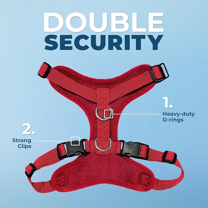 Voyager Step-in Lock Pet Harness - All Weather Mesh, Adjustable Step in Harness for Cats and Dogs by Best Pet Supplies - Red, XL