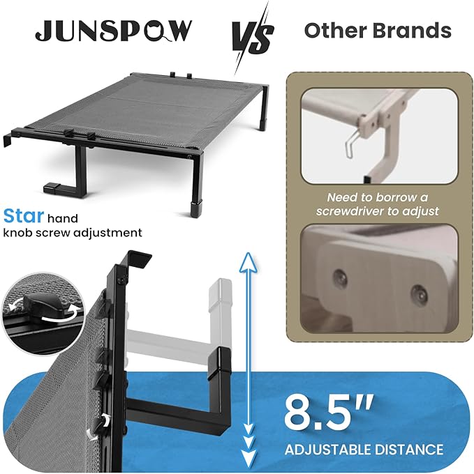 Cat Window Perch Cat Hammock for Large Cats Free-Standing Cat Sleeping Bed Sturdy Adjustable Easy Assemble Metal Cat Shelves for Windowsill, Floor, Bedside, Cabinet Holds Up to 45 lbs