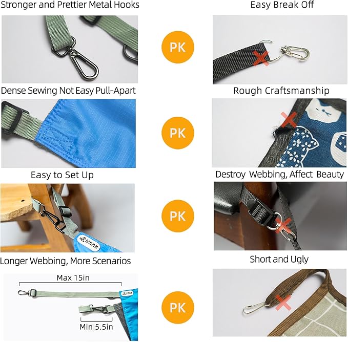 2 Pieces Cat Hammock,2 Pieces Reversible Cat Hanging Hammock,Cat Hammock Hanging for Cage,Washable Soft Outdoor Cat Mat,Waterproof Cooling Kittens Pad for Cats (Large, BlueBlue)