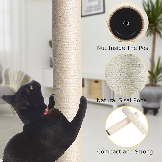 Dimaka Cat Scratching Post Replacement Pole, Cardboard and Sisal(Beige-4 Posts, 7.9 in / 20 cm)