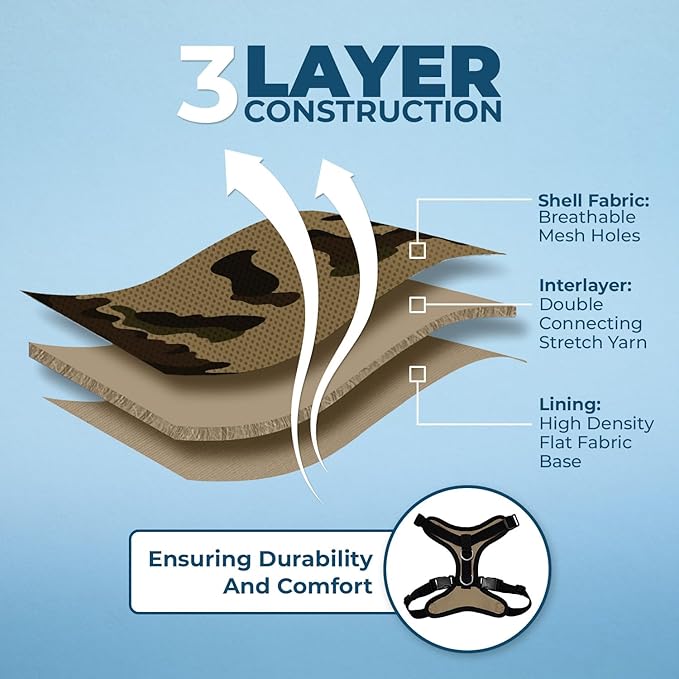 Voyager Step-in Lock Dog Harness w Reflective Dog Leash Combo Set with Neoprene Handle 5ft - Supports Small, Medium and Large Breed Puppies/Cats by Best Pet Supplies - Army/Black Trim, S