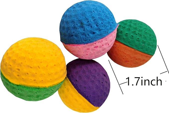 24 Pack Foam Soccer Balls Cat Toys for Indoor Cats (24Pcs Mixed Sponge Ball)