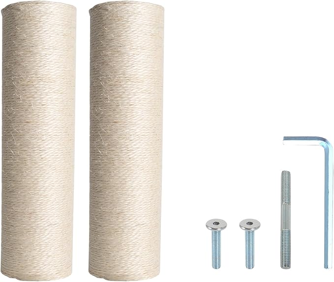 Dimaka Cat Scratching Post Replacement Pole, Cardboard and Sisal (Beige-2 Posts, 7.9 in / 20 cm)