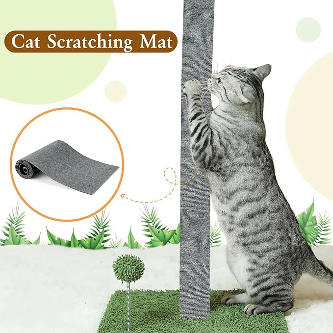 78.7" *15.8" Trimmable Cat Scratching Post Carpet, Cat Scratching Sat Self-Adhesive,Cat Scratching Mat for Cat Tree Shelf Shelves,Cat Carpet Scratching Post Scratcher Couch Protector