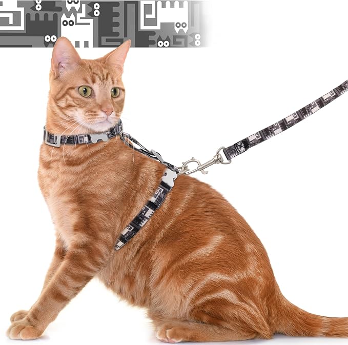 Supet Cat Harness and Leash Escape Proof, Adjustable Cat Leash and Harness Set for Walking, Lightweight Cat Harness for Large Small Kittens