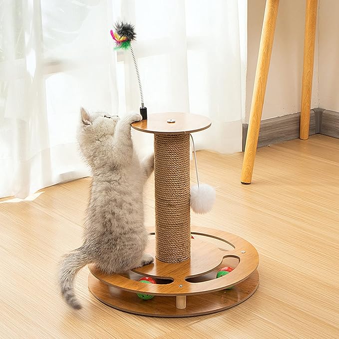 Cat Scratching Post, Sisal Rope, 12.2 in, Suitable for Small Cats