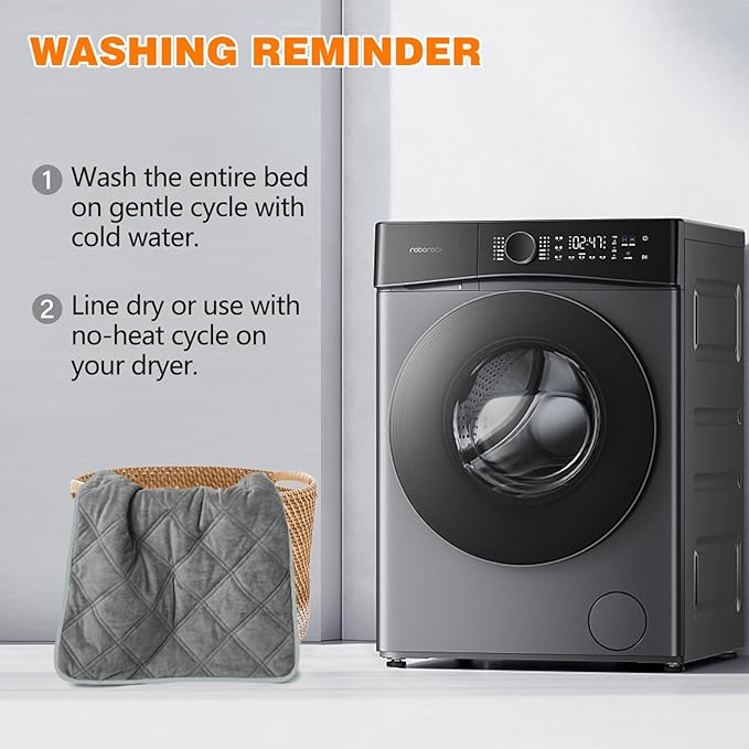 Self Warming Cat Bed, Pet Crate Pad for Indoor and Outdoor, Washable Heating Cat Mat Bed with Non-Slip Bottom for Cats, Puppy and Small Dogs - Grey, S:19"x28"