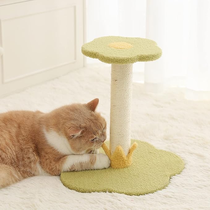 Docal Cat Scratching Post, Cat Tree Cat Tower for Indoor Cats with Sisal Covered Scratching Posts and Flower Shape Platform, Cat Tower Activity Center Furniture for Kittens Cats and Pets