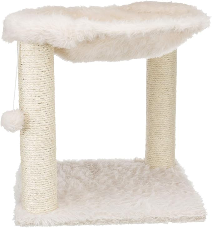 TRIXIE Baza Scratching Post with Hammock | 18" Base. Color: Cream